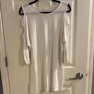 Cezanne White Cold Shoulder Tunic